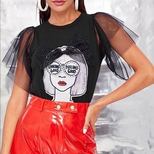 SHEIN | Tops | Black Statement Shirt 